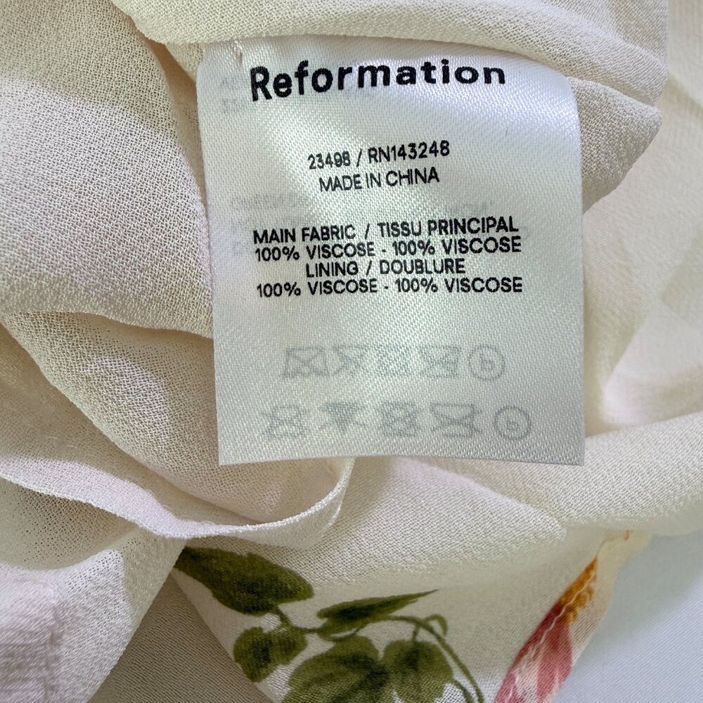 Reformation Bran Dress Marcona Floral Midi Dress Size 4 Smocked Cottagecore - Picture 6 of 12